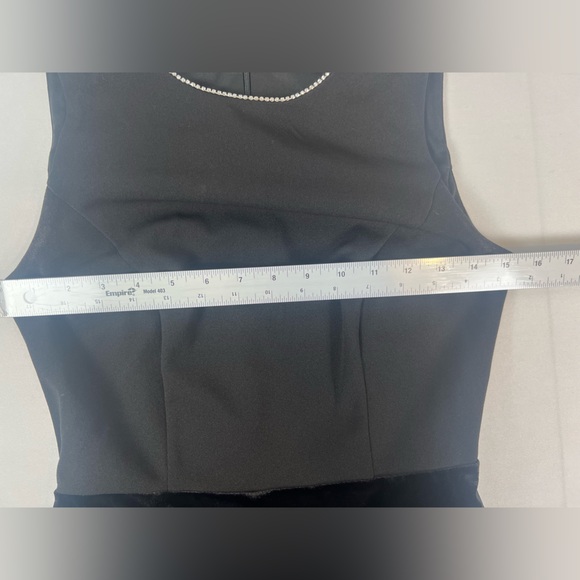 KARL LAGERFELD PARIS Women's Drop-Waist Velvet-Trim‎ Dress Size 2 - Picture 9 of 12